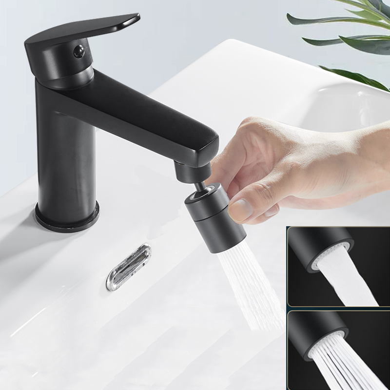 Home Bar Sink - New 360° Rotary Faucet Extender Black
