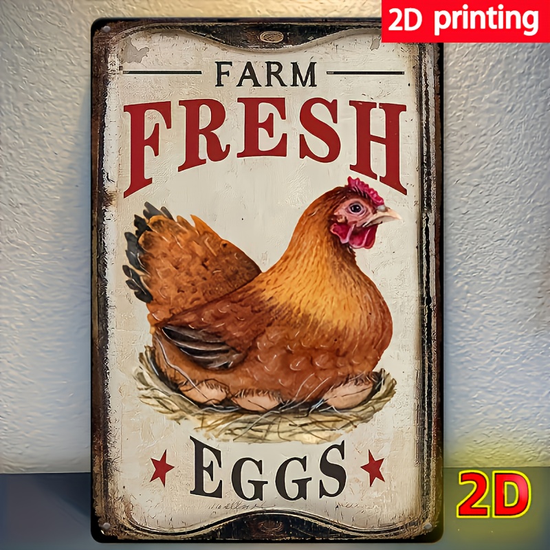[ Farm Fresh Eggs Sign] Rustic - Home Bar Cafe recension och pris