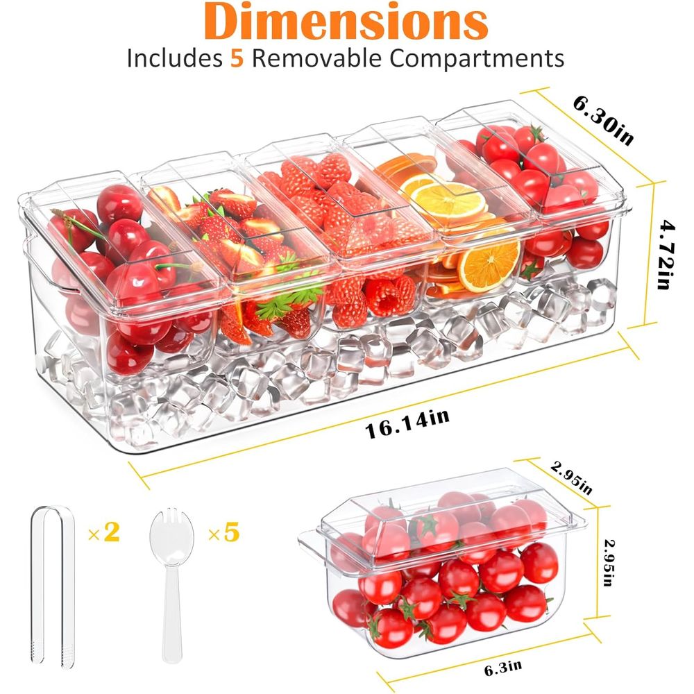 Condiment Tray, Chilled Server - Garnish Tray Set recension och pris