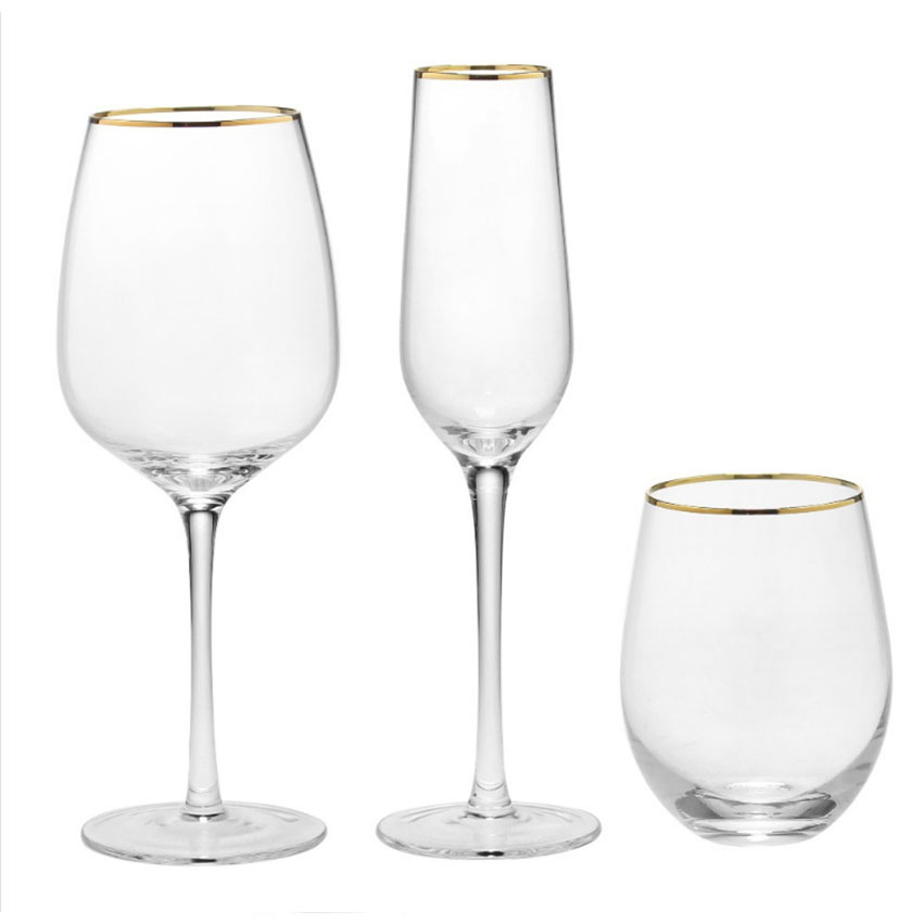 Gold Rimmed Highball Glass Red - Highball Glass Set recension och pris