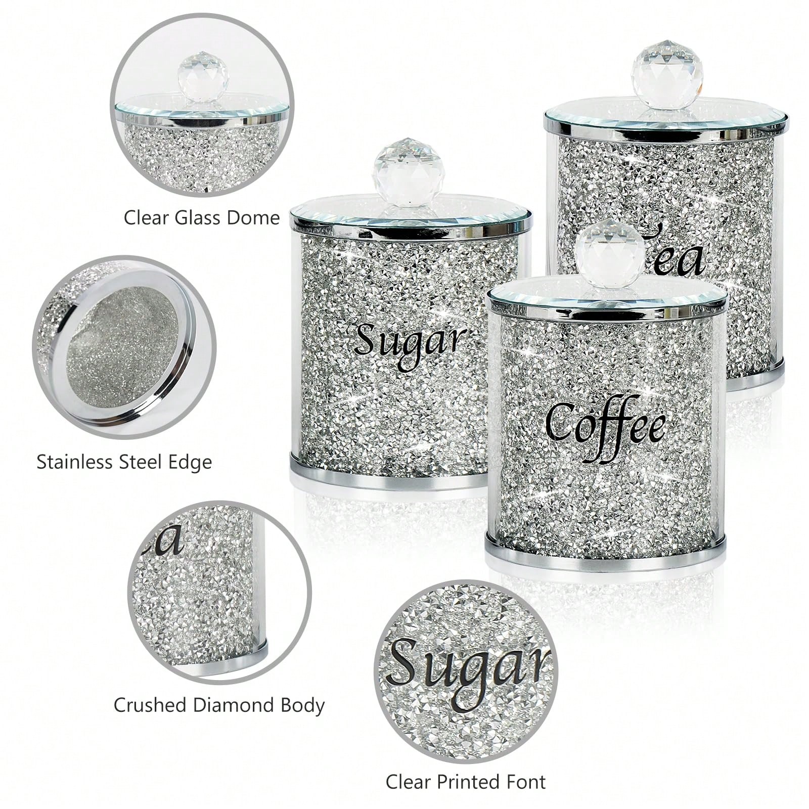 Coffee Sugar Tea Canister Set  - Home Bar Set recension och pris