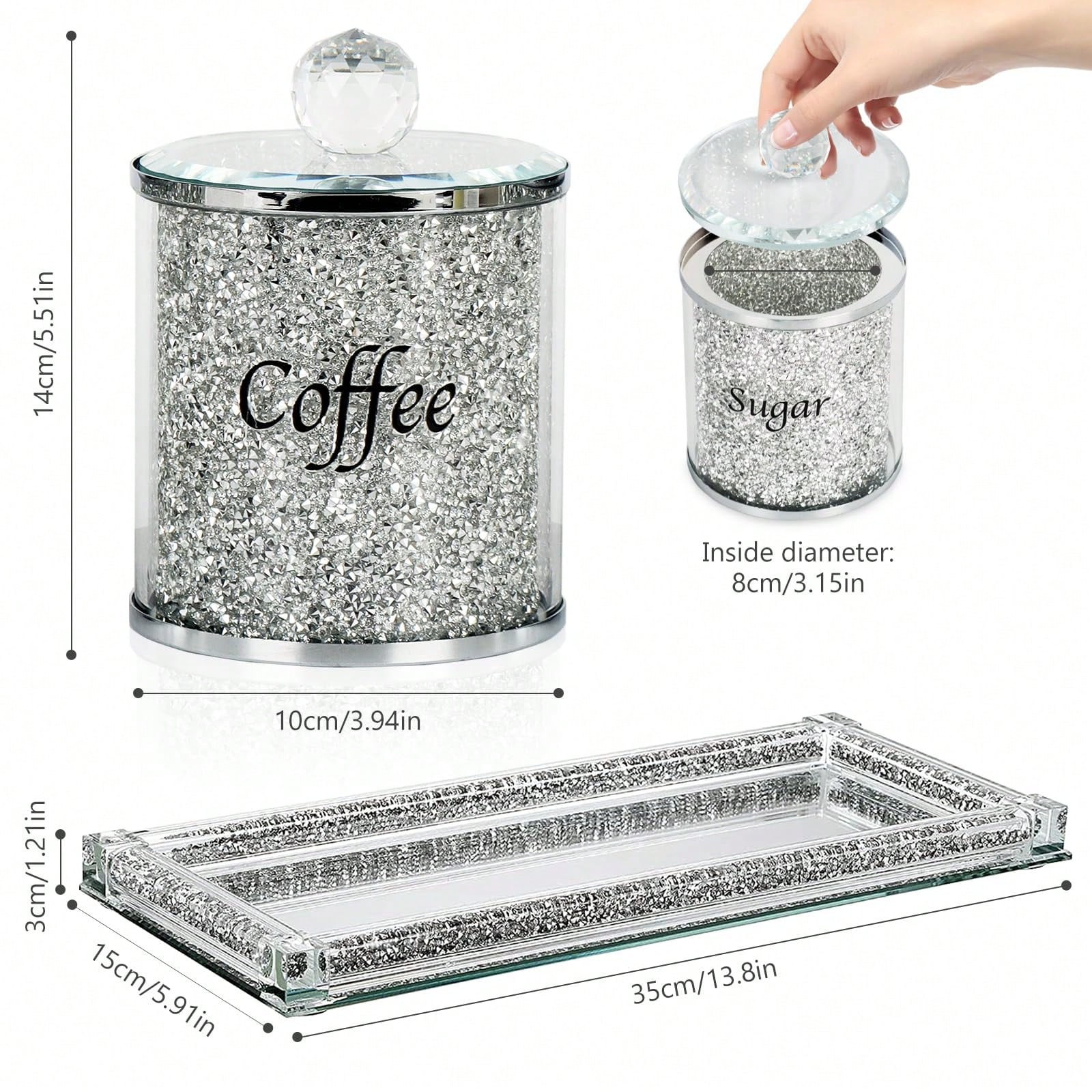 Coffee Sugar Tea Canister Set  - Home Bar Set recension och pris