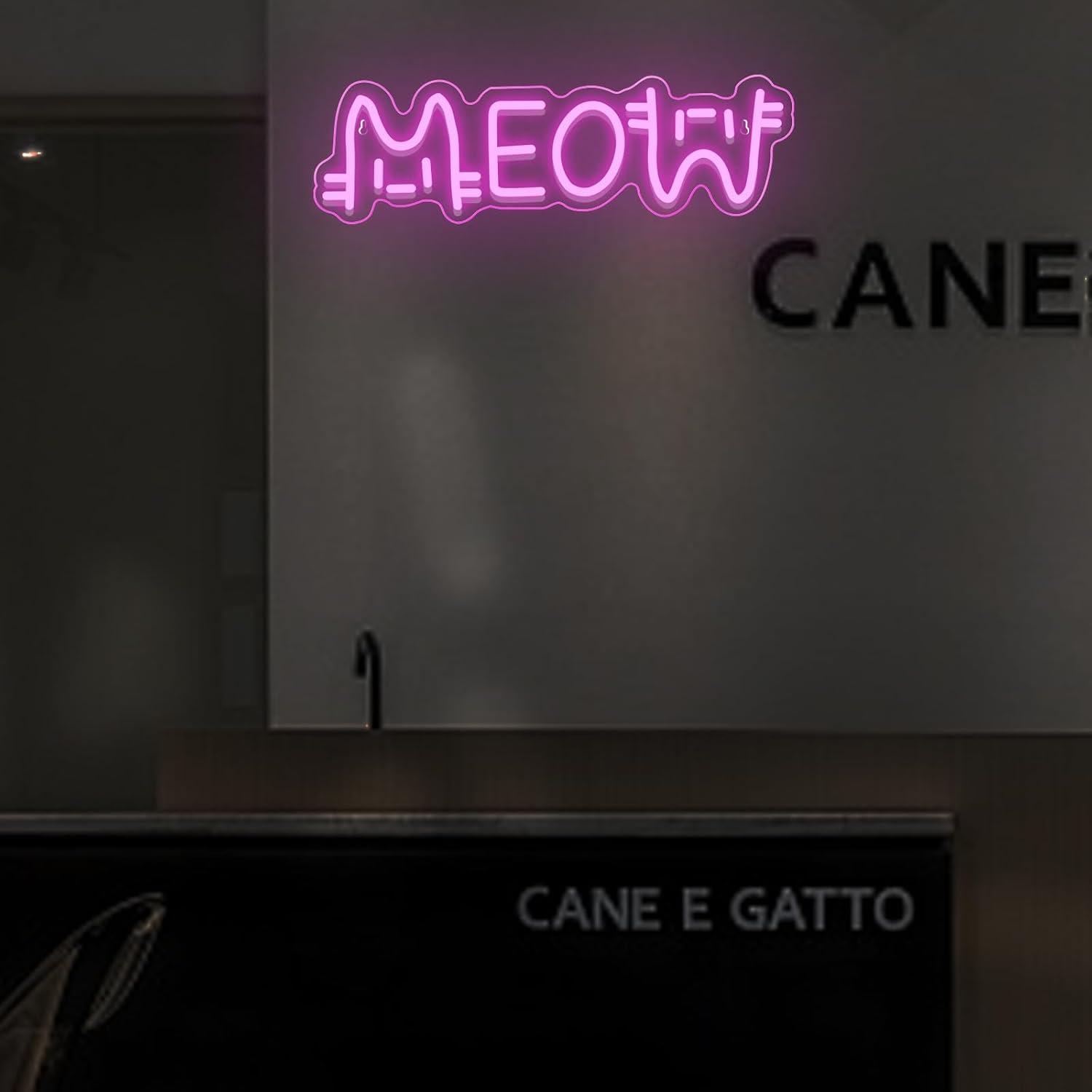 Meow Neon Sign Cat USB Powered - Home Bar Cafe recension och pris