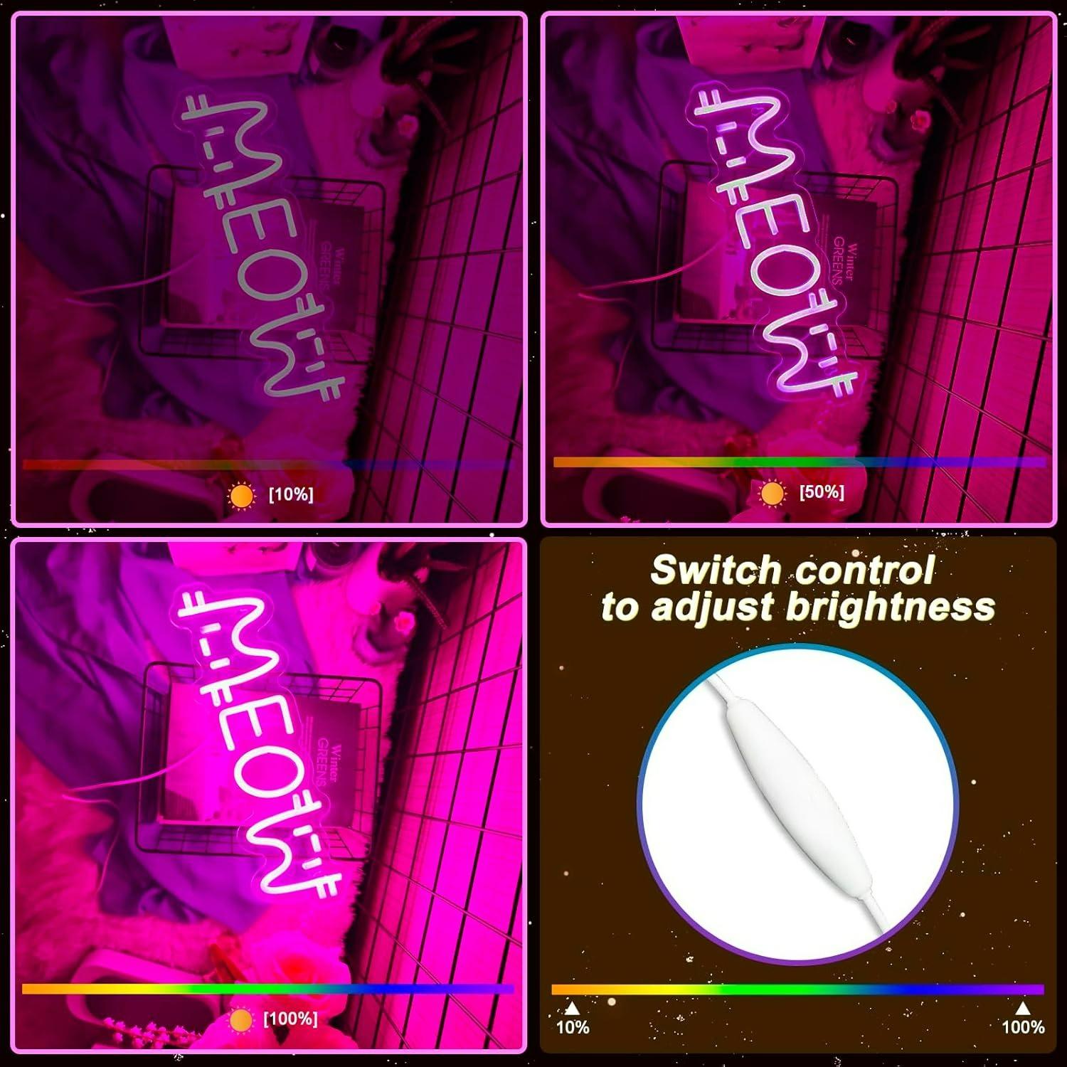 Meow Neon Sign Cat USB Powered - Home Bar Cafe recension och pris