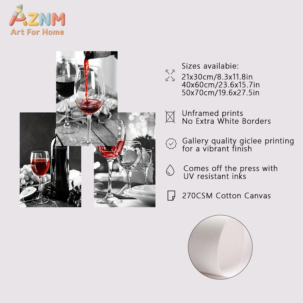 3PCS Red Wine Glass Black Whit - Home Bar Set recension och pris